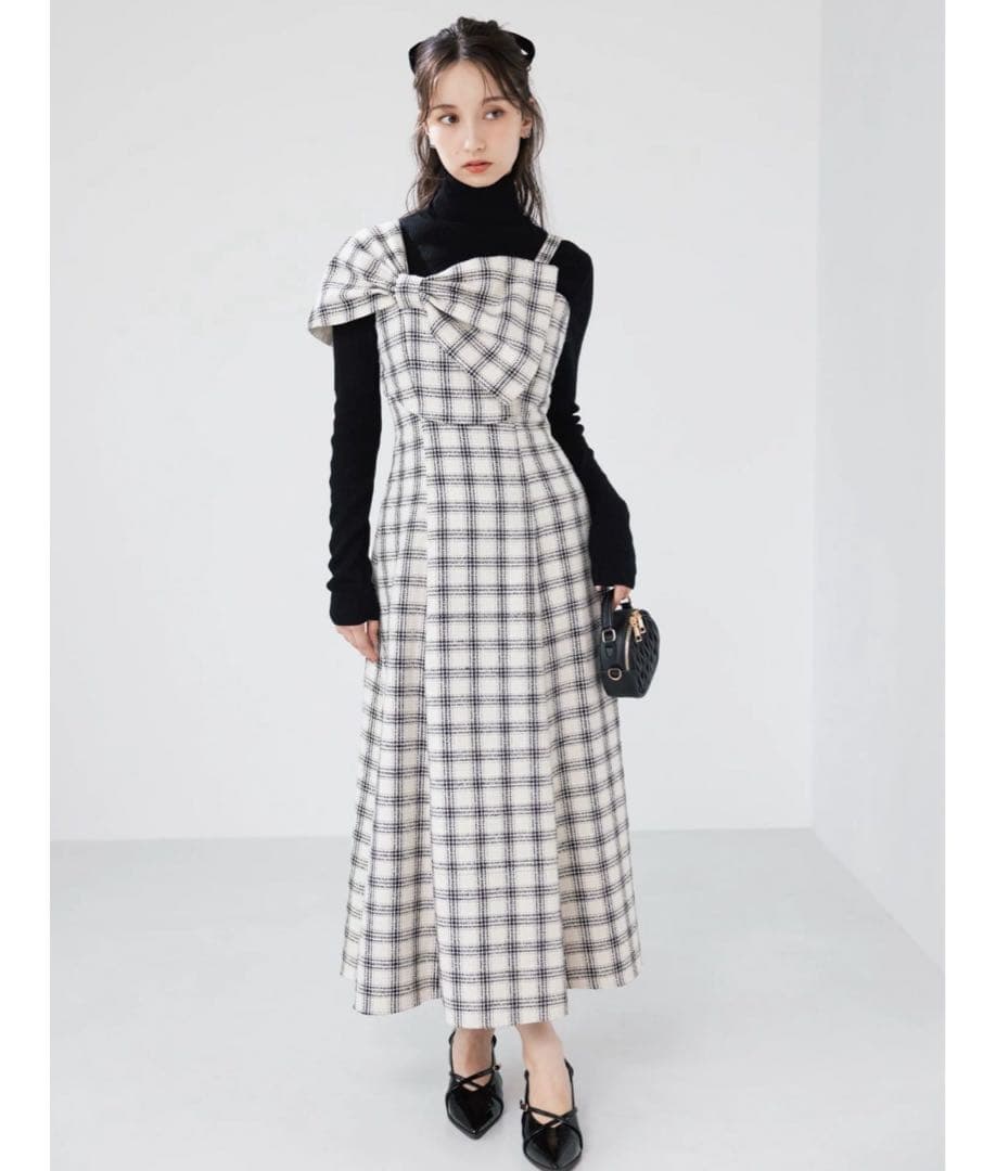 ビッグリボンレイヤードワンピース