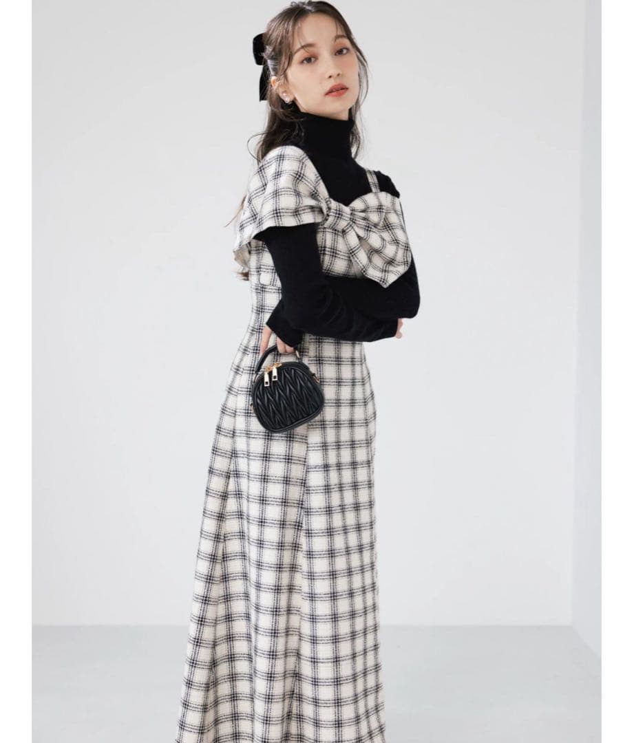 ビッグリボンレイヤードワンピース