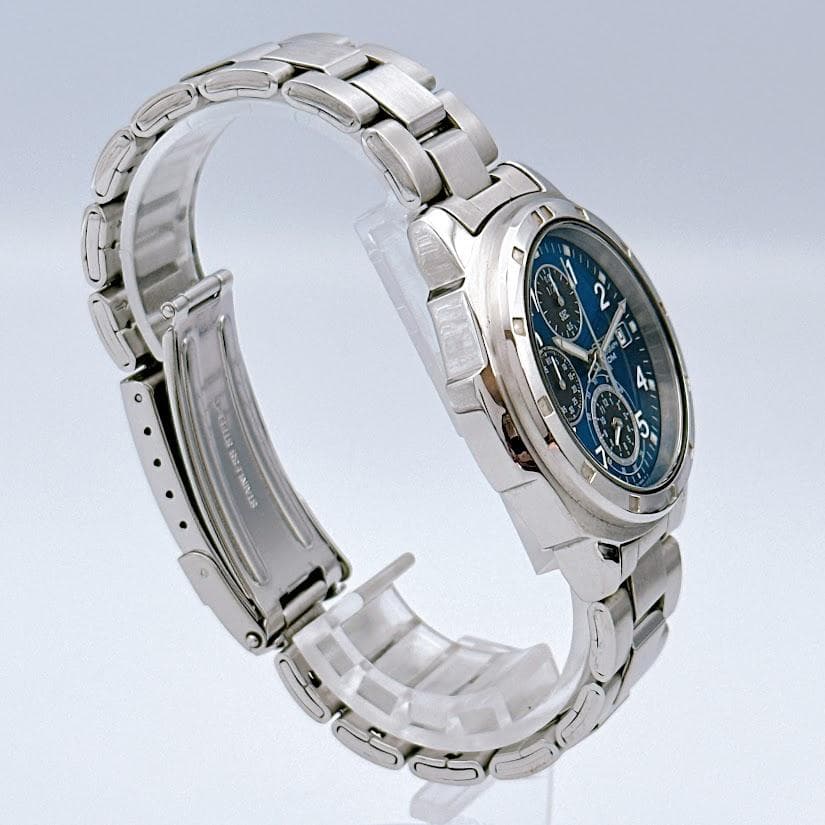 セイコー 7T92-0CA0 クロノグラフ メンズ腕時計 ブルー 海外モデル