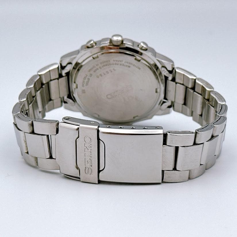 セイコー 7T92-0CA0 クロノグラフ メンズ腕時計 ブルー 海外モデル