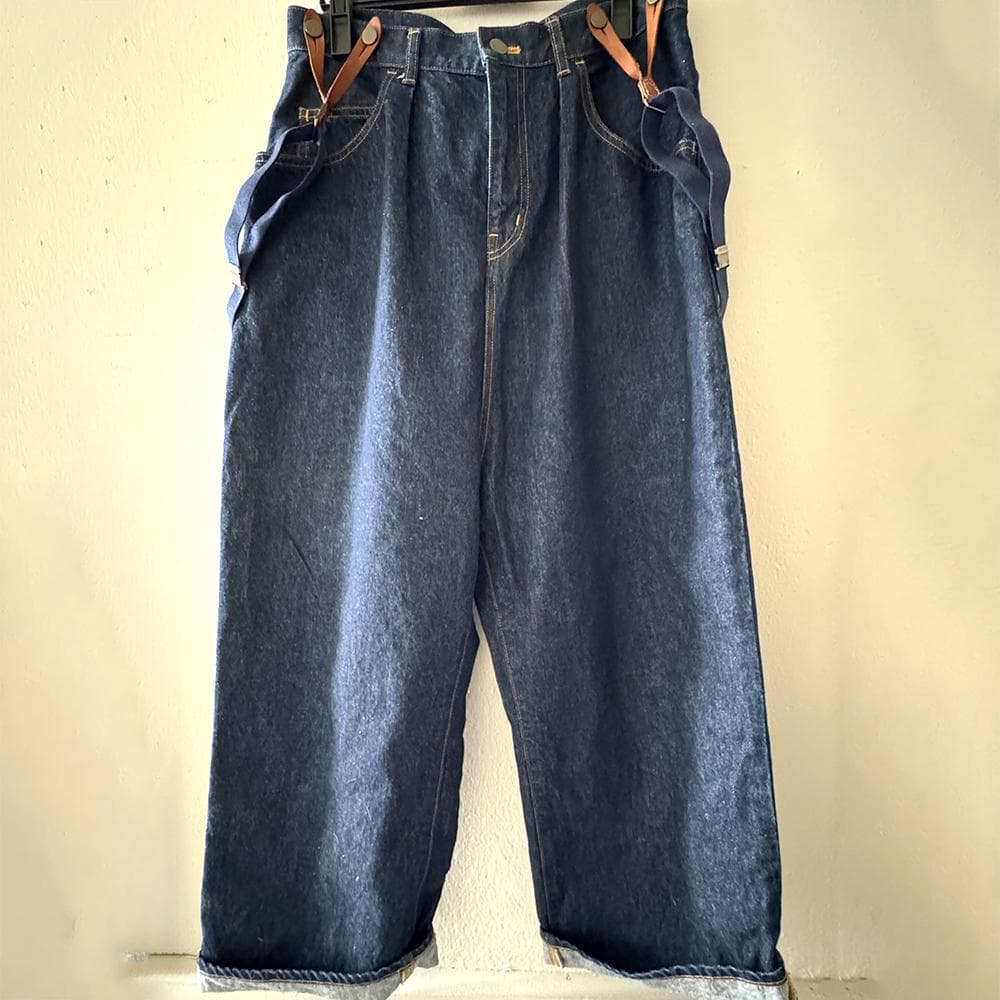 nest robe コットンデニムハイランズパンツ&サスペンダー