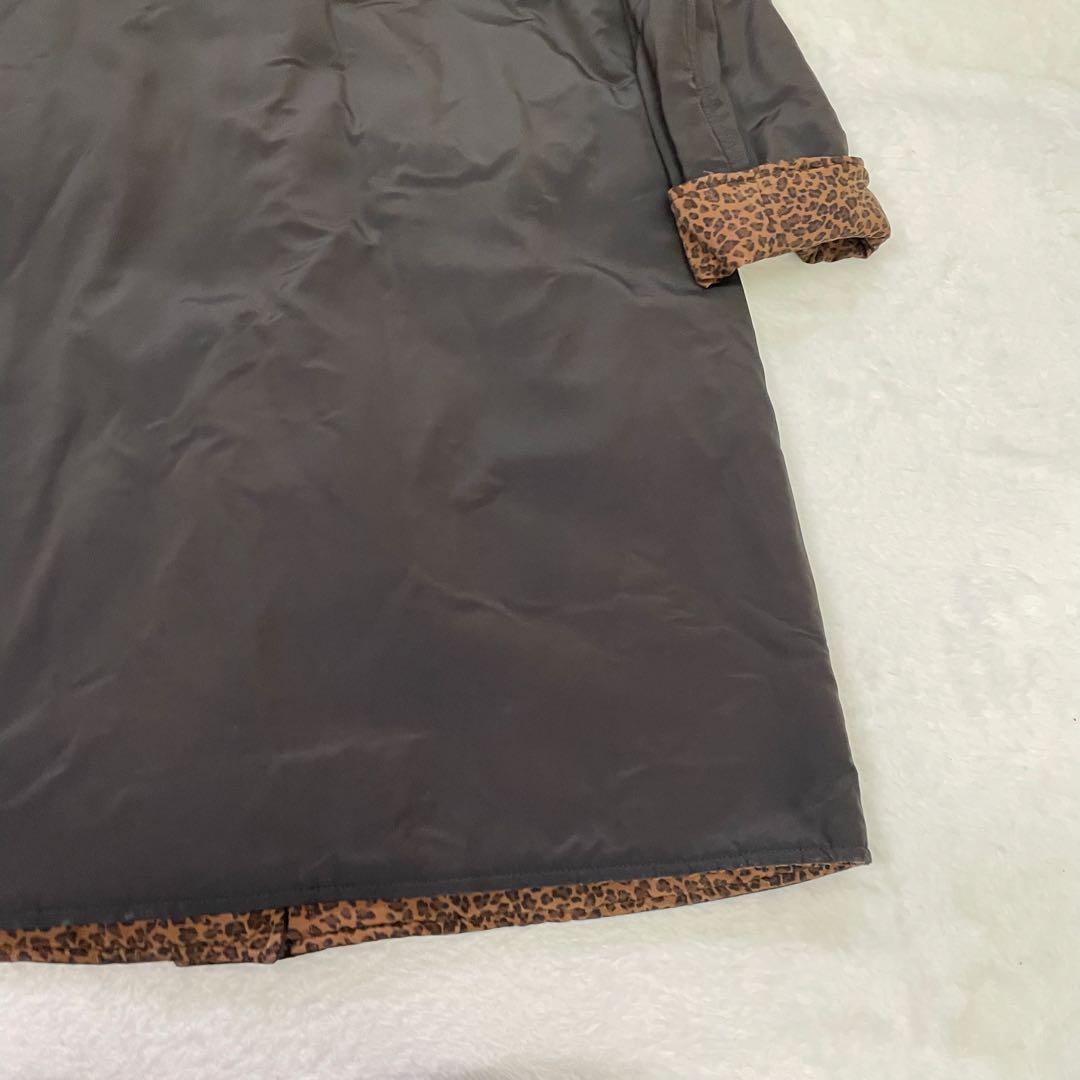 BOTTEGA VENETA レオパード柄　ブラックトレンチコート リバーシブル