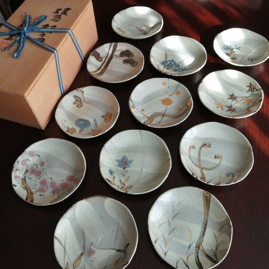美濃焼　幸兵衛窯　絵替銘々皿　12枚　15cm
