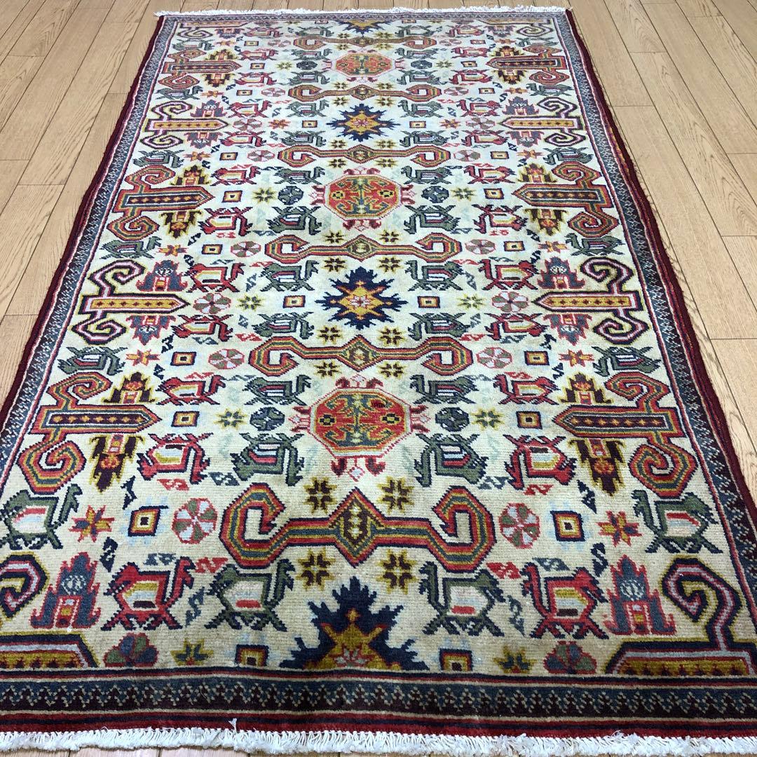 ペルシャ絨毯 ヴィンテージラグ 150×82cm 手織り オールドpersia