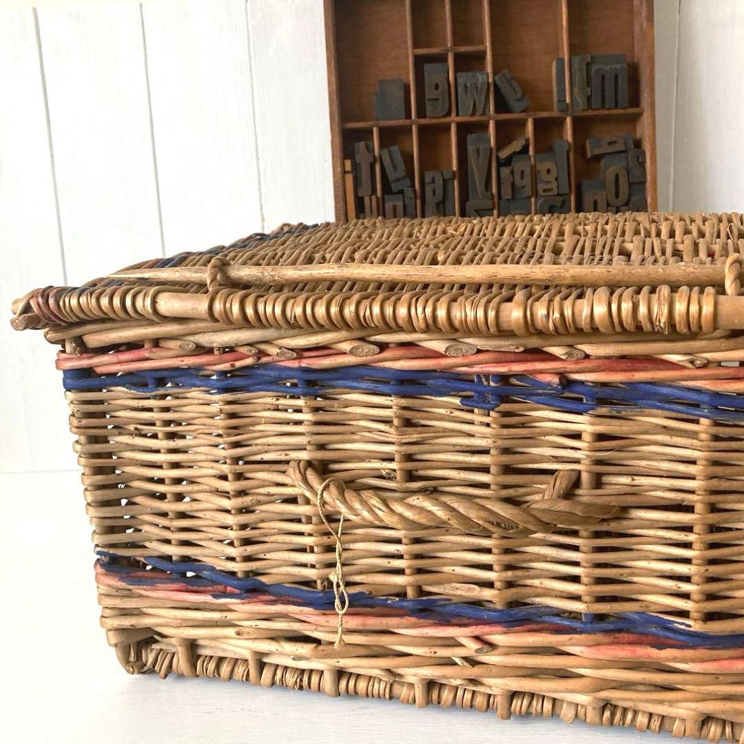 イギリスアンティーク 籐のピクニックバスケット