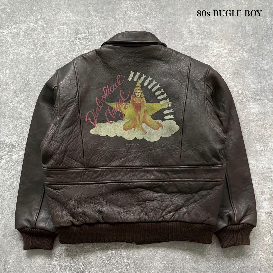 【BUGLE BOY】 80s ビューグルボーイ A-2 レザージャケット L