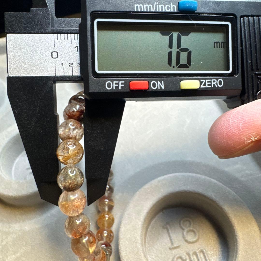 【高品質】ガーデンルチルクォーツ 7.6mm 透明感抜群