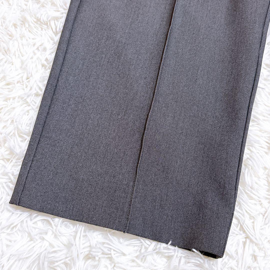 【極美品】AKTE アクテ サスペンダー付き ワイドパンツ チャコールグレー S