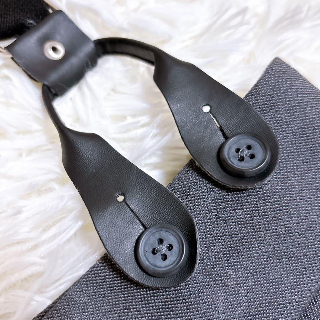 【極美品】AKTE アクテ サスペンダー付き ワイドパンツ チャコールグレー S