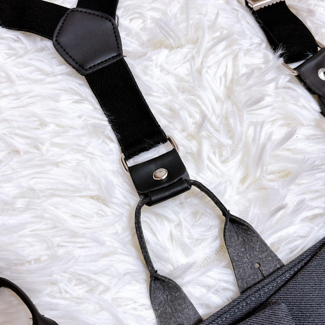 【極美品】AKTE アクテ サスペンダー付き ワイドパンツ チャコールグレー S