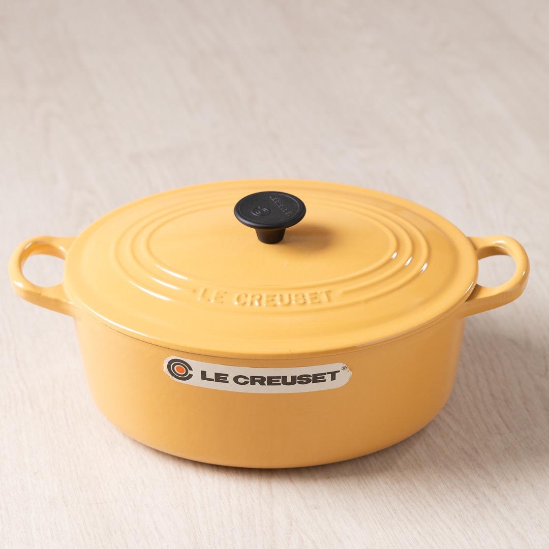 【新品未使用】LE CREUSET ココット・オーバル イエロー 鍋 25cm