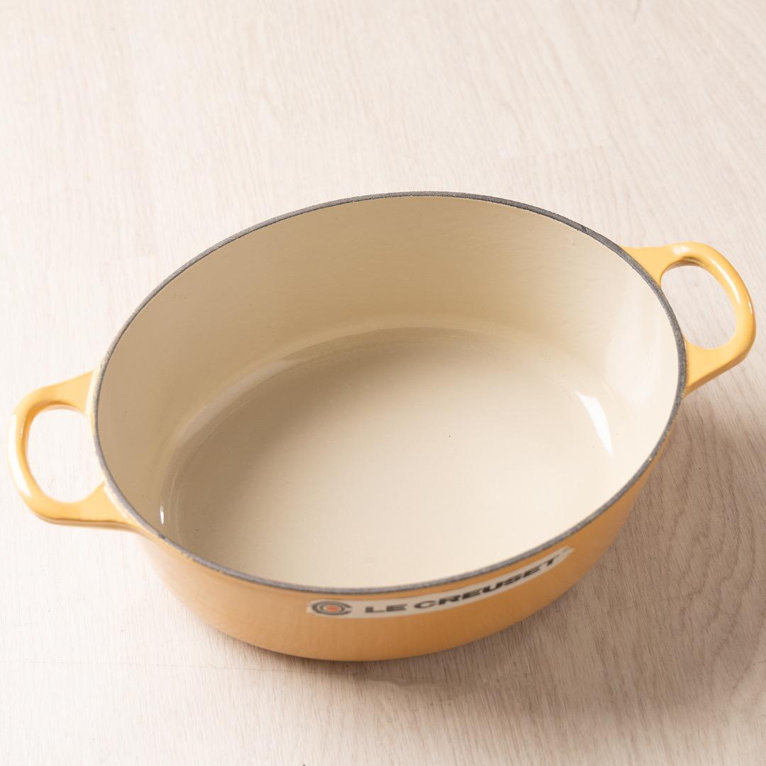 【新品未使用】LE CREUSET ココット・オーバル イエロー 鍋 25cm