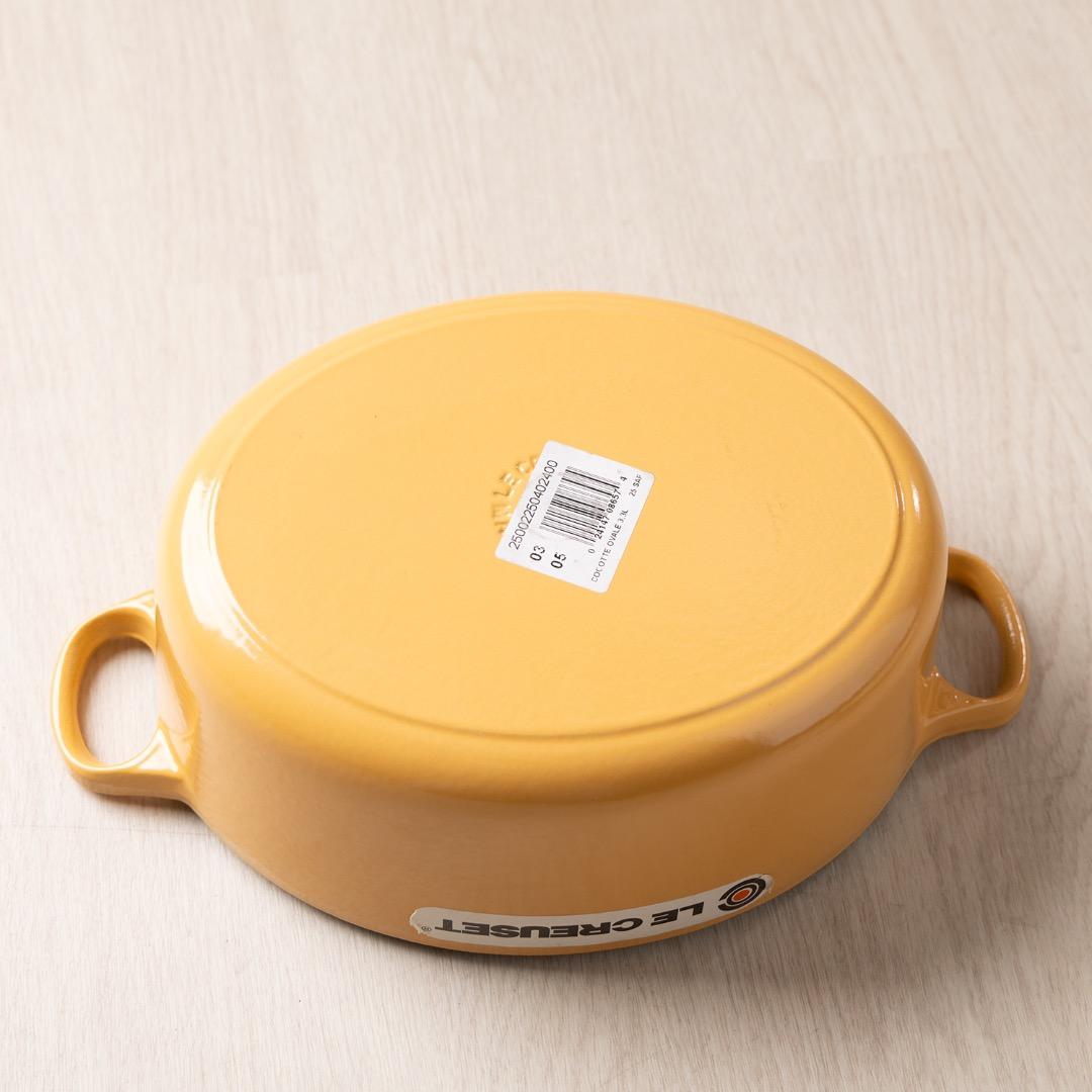 【新品未使用】LE CREUSET ココット・オーバル イエロー 鍋 25cm