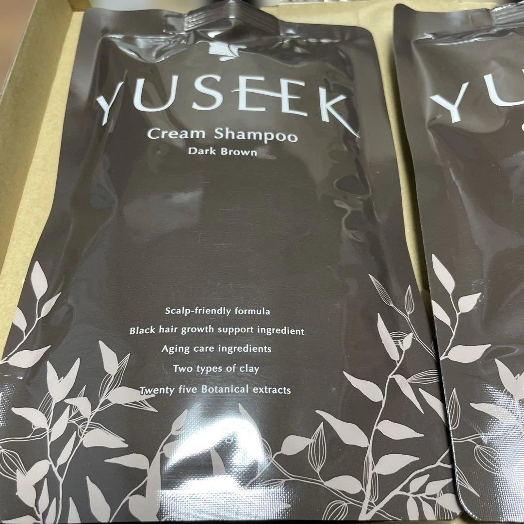 YUSEEK Cream Shampoo ダークブラウン 2個　コーム付き