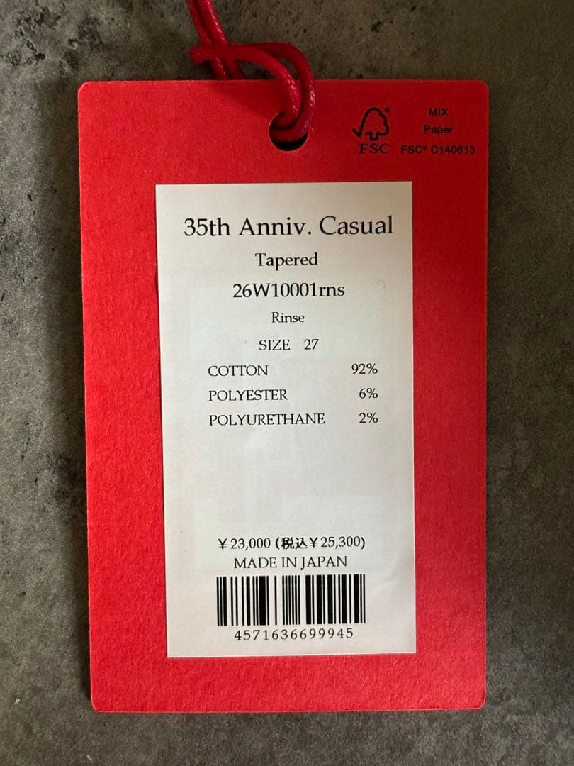 RED CARD TOKYO 35th アニバーサリー カジュアル サイズ27