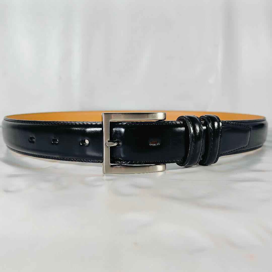 【シェルコードバン】Paul Smith　極艶黒馬革ドレスベルト　日本製　正規品