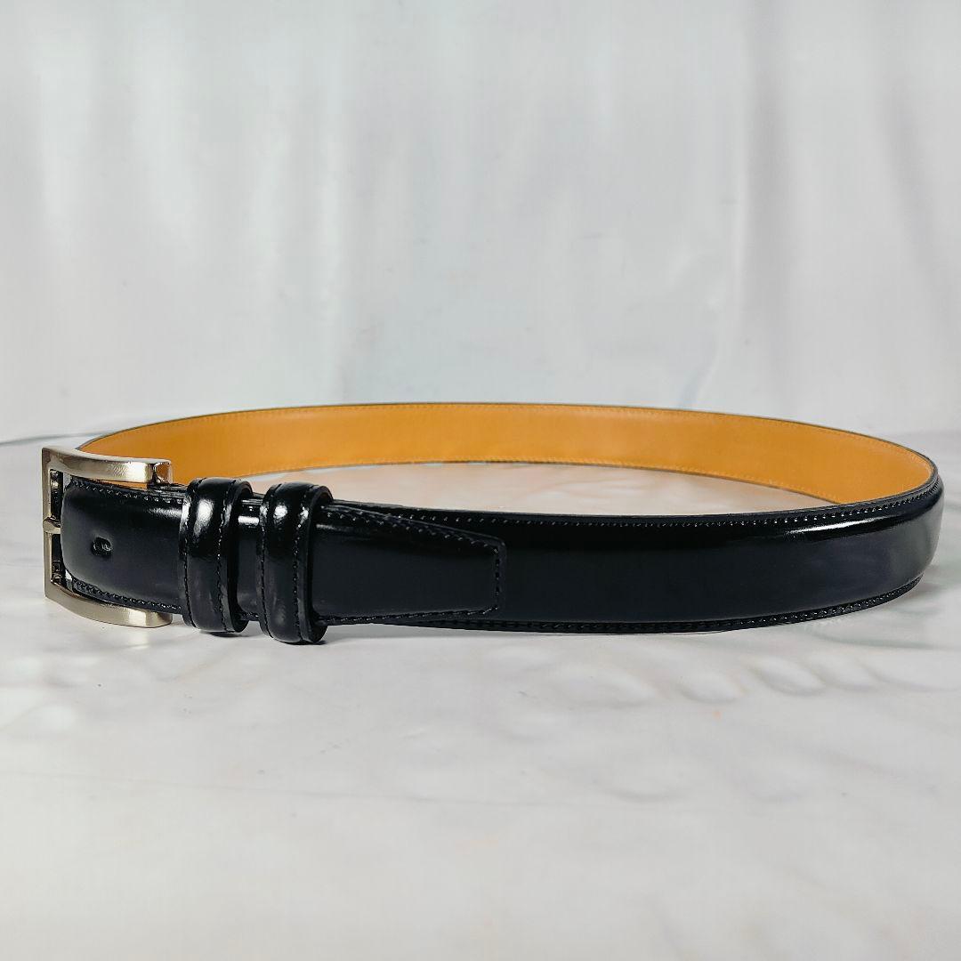 【シェルコードバン】Paul Smith　極艶黒馬革ドレスベルト　日本製　正規品