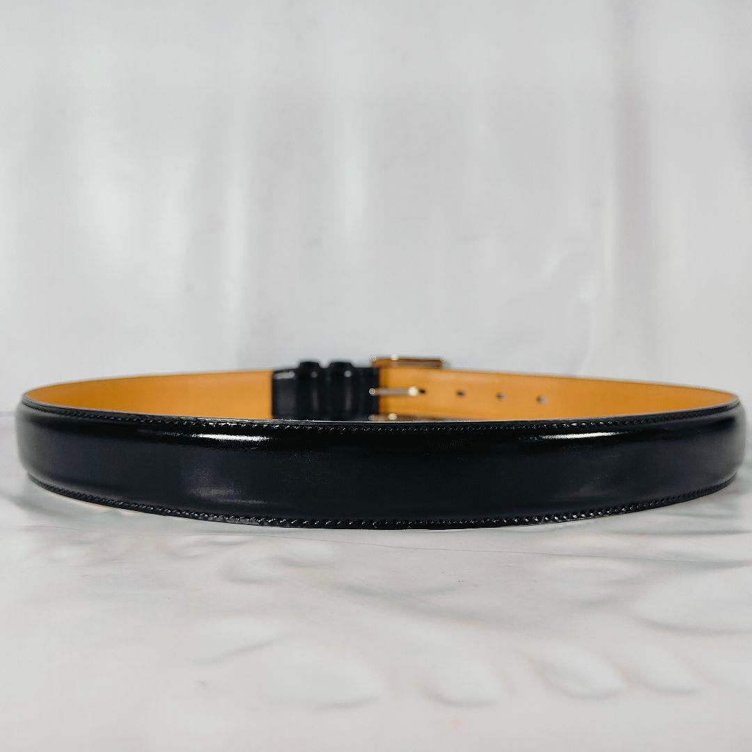 【シェルコードバン】Paul Smith　極艶黒馬革ドレスベルト　日本製　正規品