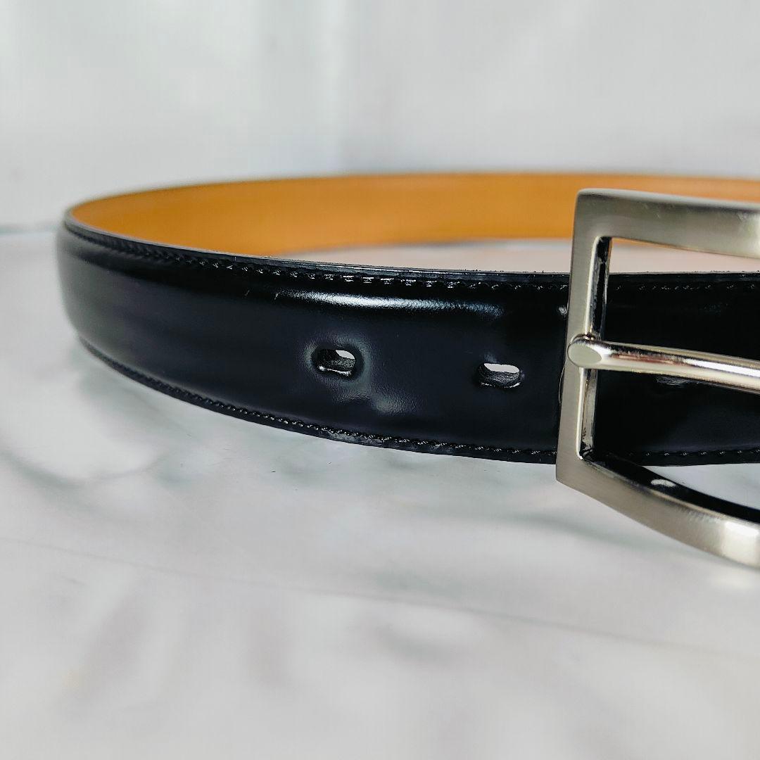 【シェルコードバン】Paul Smith　極艶黒馬革ドレスベルト　日本製　正規品
