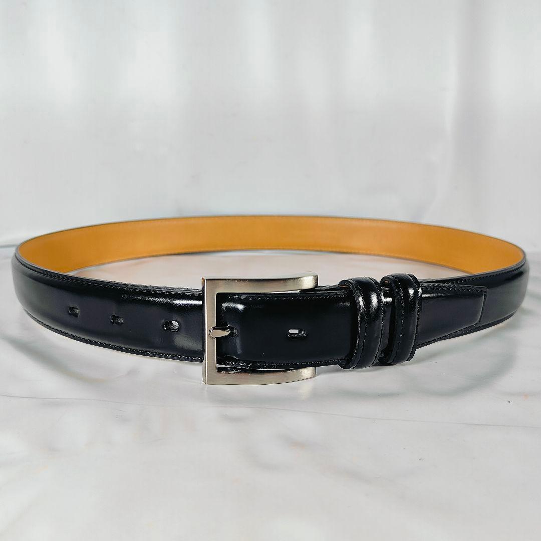 【シェルコードバン】Paul Smith　極艶黒馬革ドレスベルト　日本製　正規品