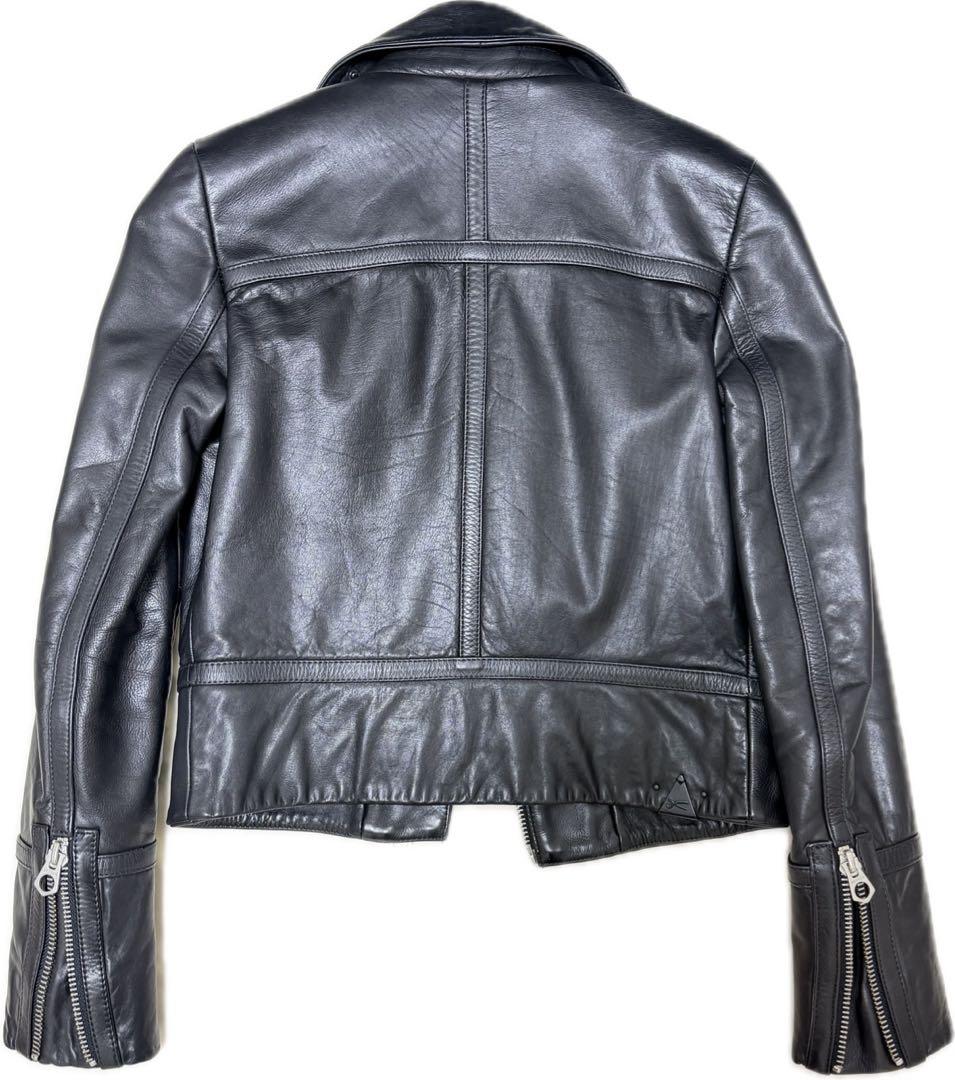 DENHAM ブラック ライダースジャケット