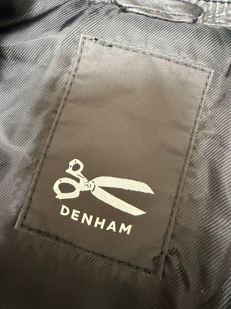DENHAM ブラック ライダースジャケット