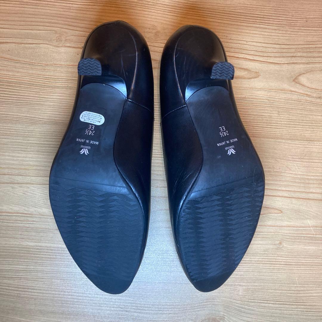 美品！Wacoal サクセスウォーク黒 バックル付き パンプス EE 24.5