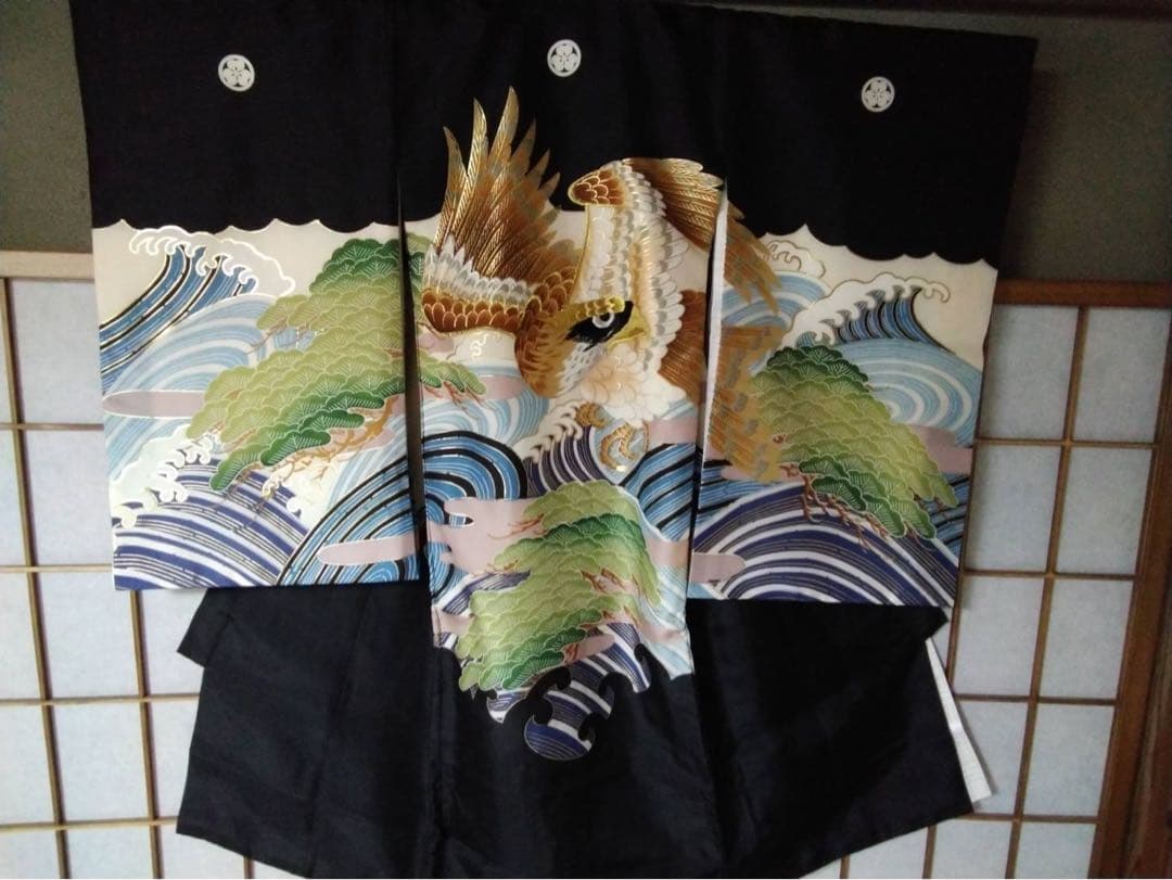 男の子用・3歳向け・表側正絹・お着物と袴のセット