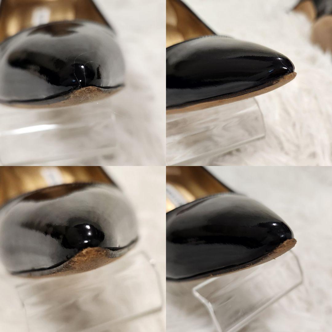 MANOLO BLAHNIK ブラック ハイヒール　エナメル　パンプス