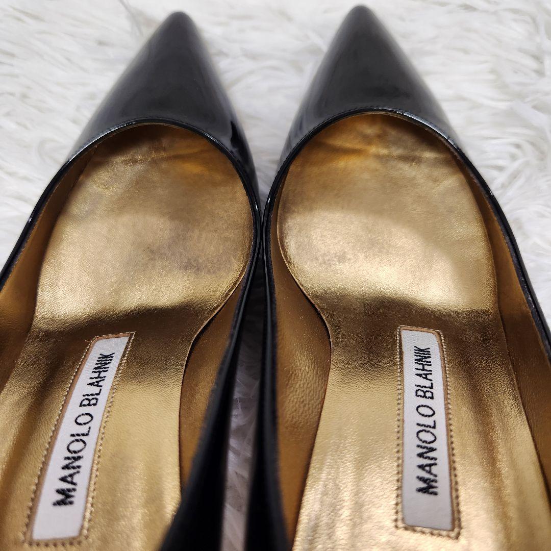 MANOLO BLAHNIK ブラック ハイヒール　エナメル　パンプス