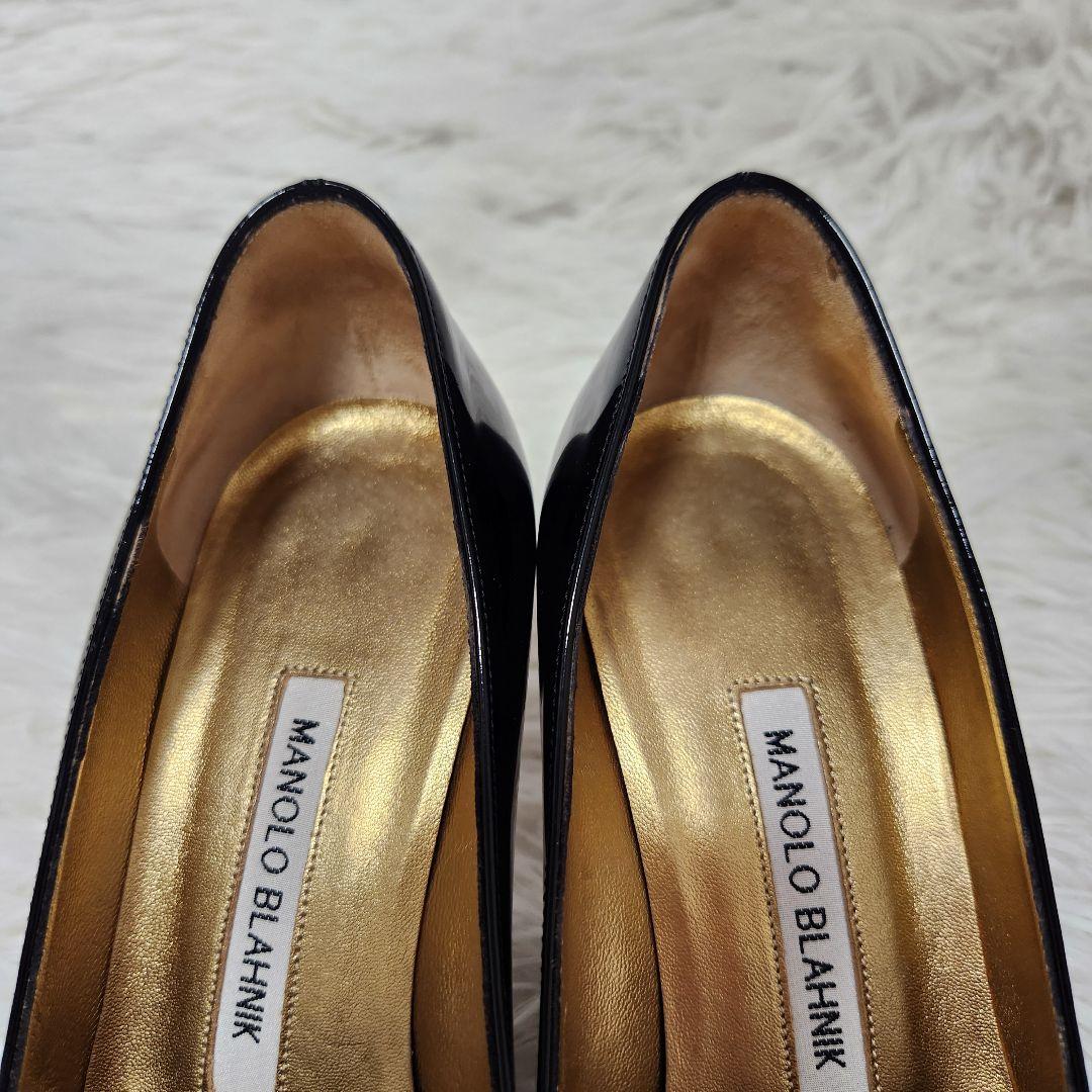 MANOLO BLAHNIK ブラック ハイヒール　エナメル　パンプス