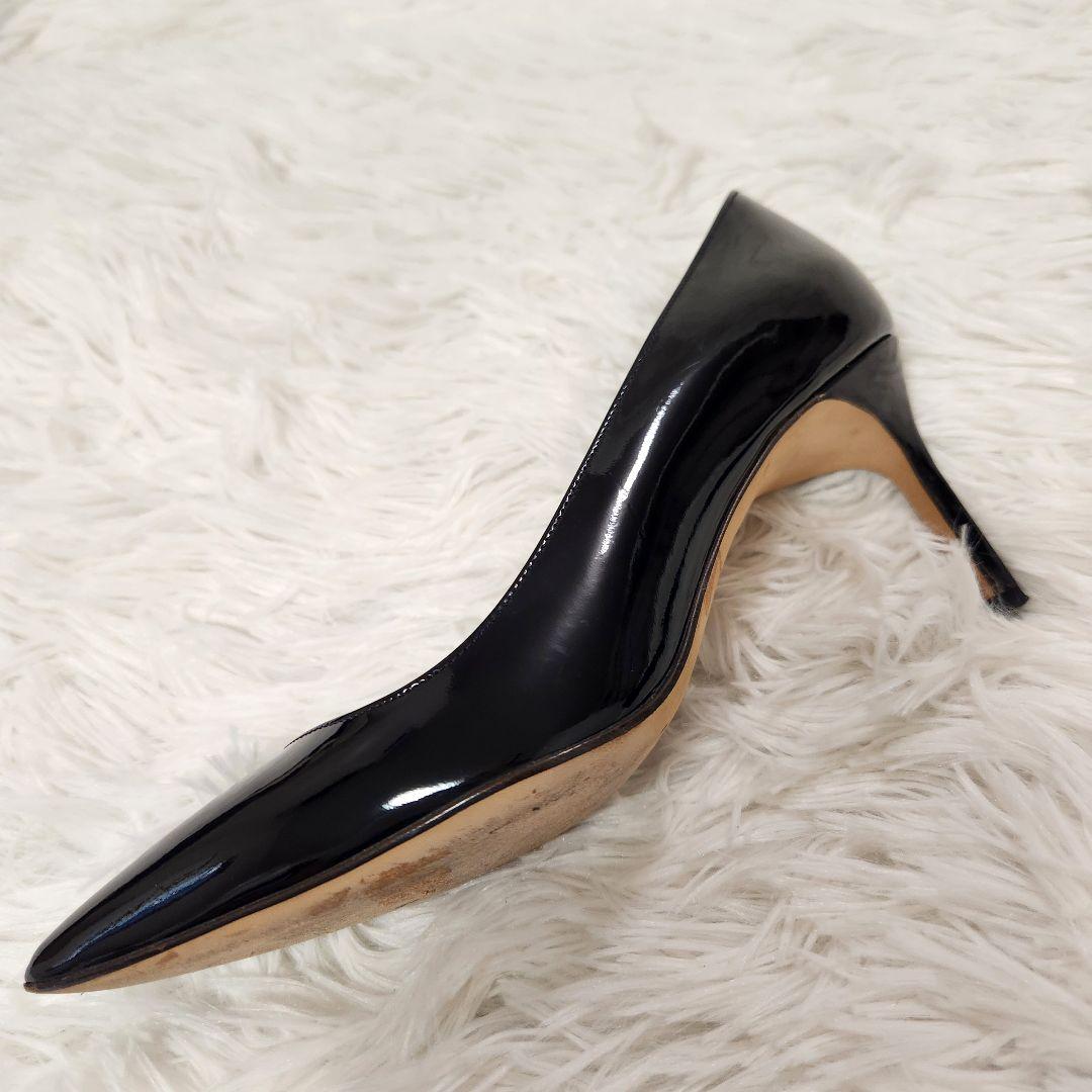 MANOLO BLAHNIK ブラック ハイヒール　エナメル　パンプス