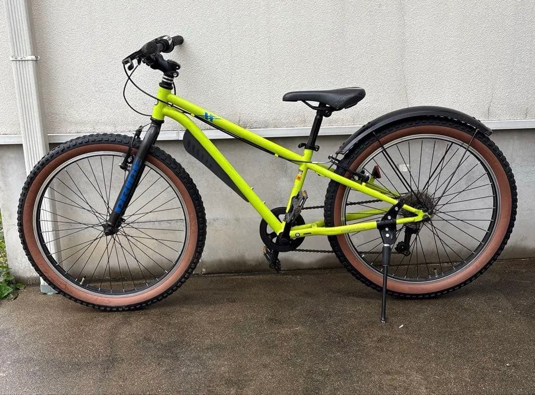 マウンテンバイク　蛍光グリーン asahi