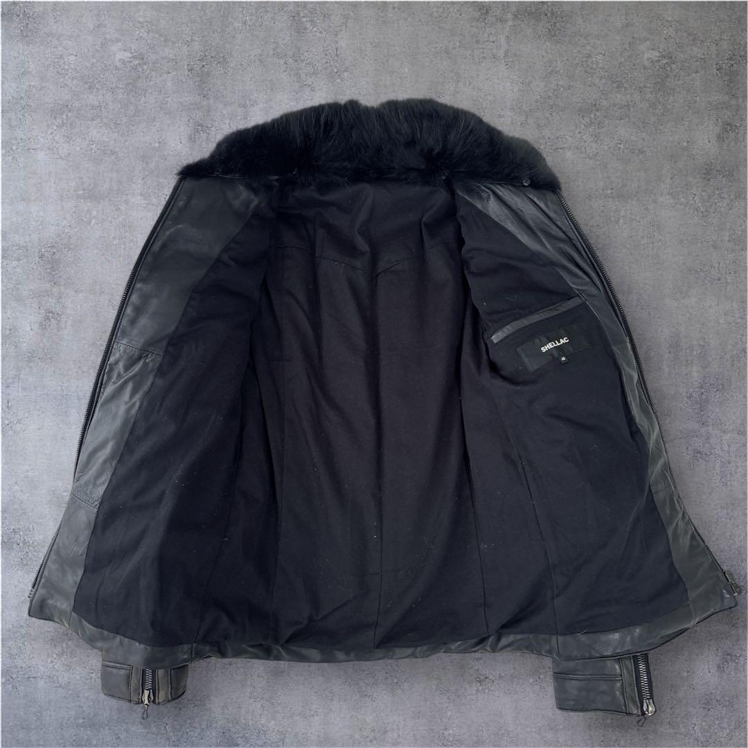 【専用出品】SHELLAC レザーダウンジャケット 羊革 ファー取外可 48