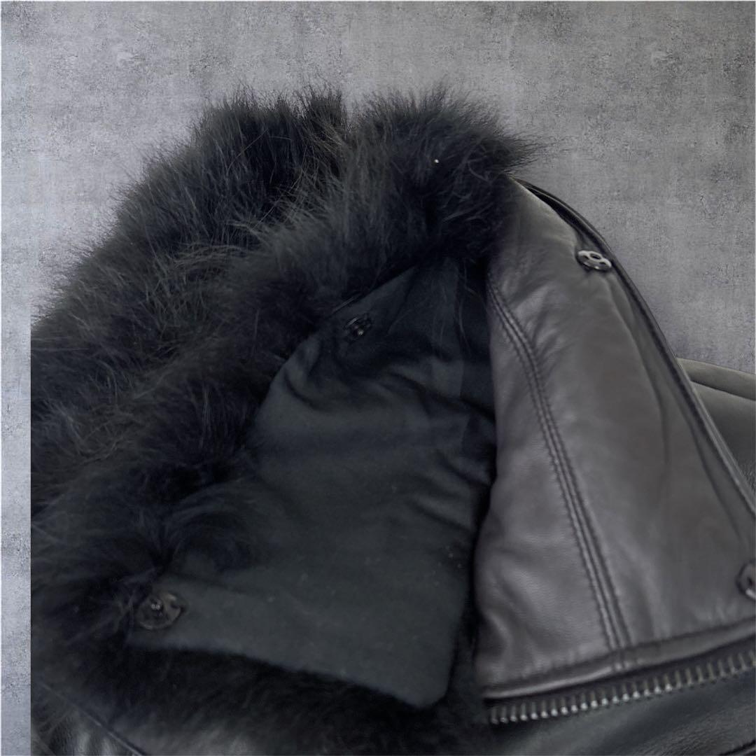 【専用出品】SHELLAC レザーダウンジャケット 羊革 ファー取外可 48