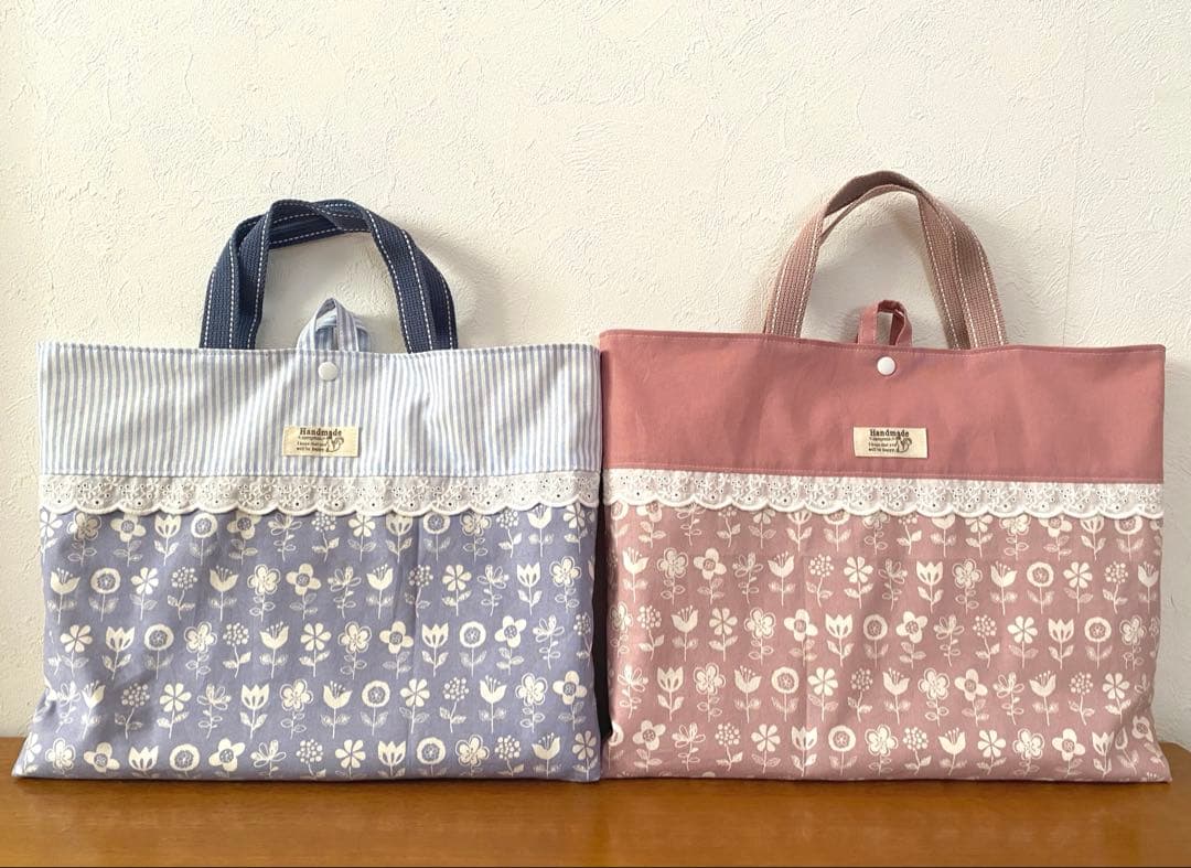 リクエスト品　ハンドメイド　入園入学準備　8点セット　手書き風花柄