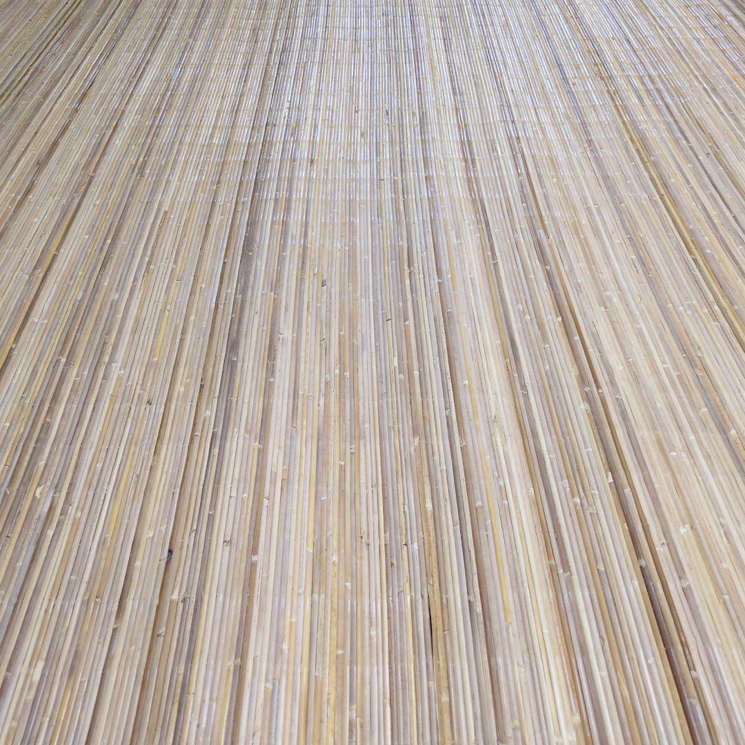 竹製ストライプラグ 大きめ　籐むしろ