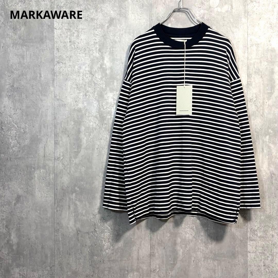 MARKAWAREボーダーカットソー1ロンT 2023SS オーガニックコットン