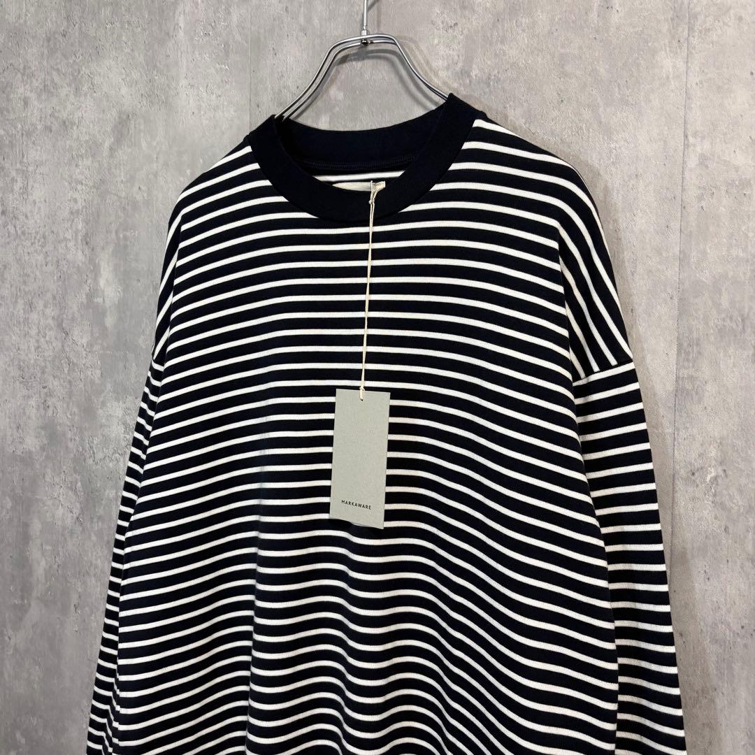MARKAWAREボーダーカットソー1ロンT 2023SS オーガニックコットン