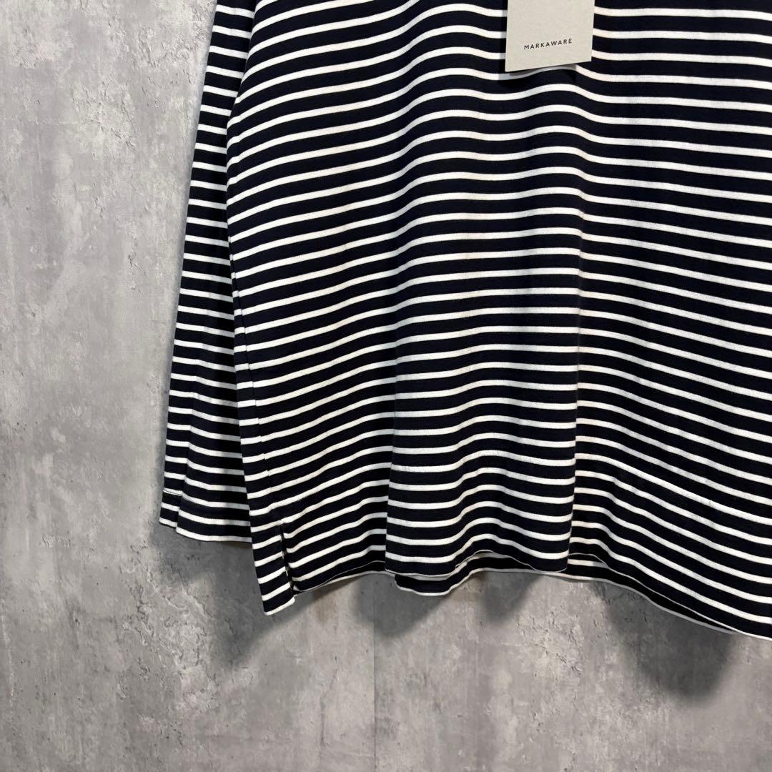 MARKAWAREボーダーカットソー1ロンT 2023SS オーガニックコットン
