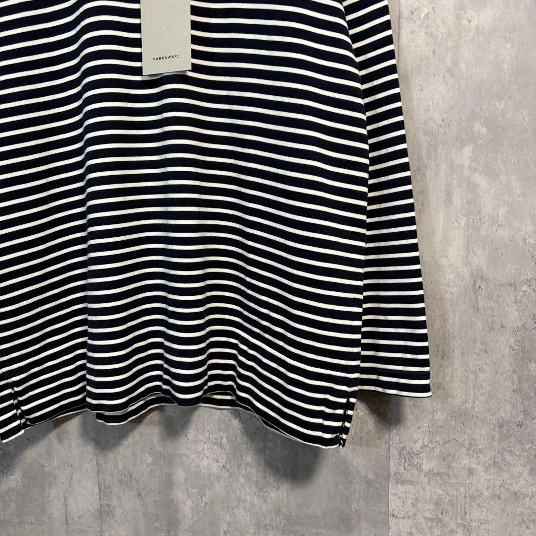 MARKAWAREボーダーカットソー1ロンT 2023SS オーガニックコットン