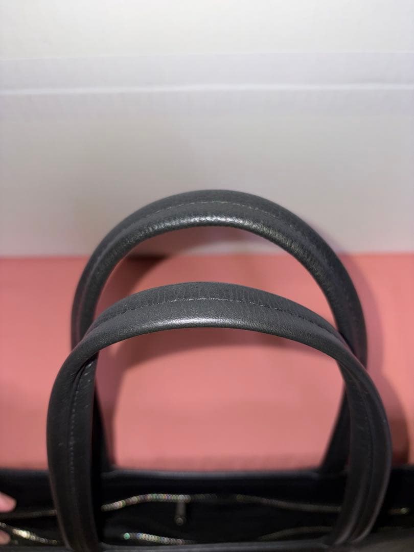 SHIPS シップス　スマート　レザー　トートバッグ　ブラック　黒