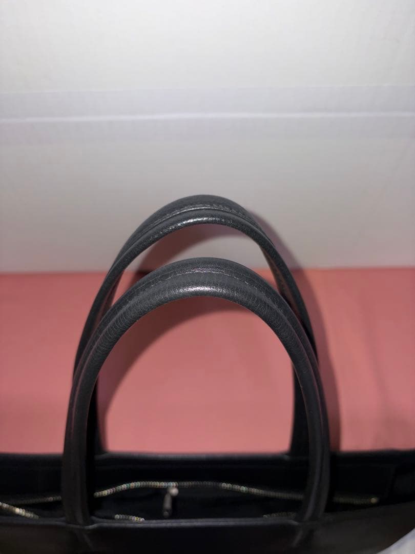 SHIPS シップス　スマート　レザー　トートバッグ　ブラック　黒