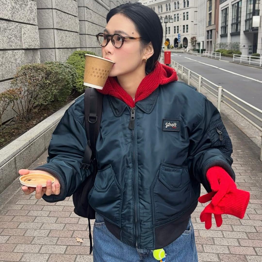 あ*こ様 激レア 田中シェン Schott CWU-R 90s MA-1ボンバー