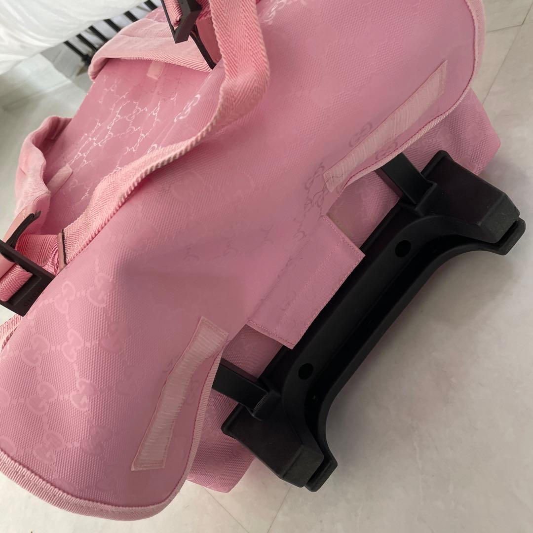 機内持込可GGキャンパスレザーGUCCIチルドレン♡キャリー✖️リュックピンク