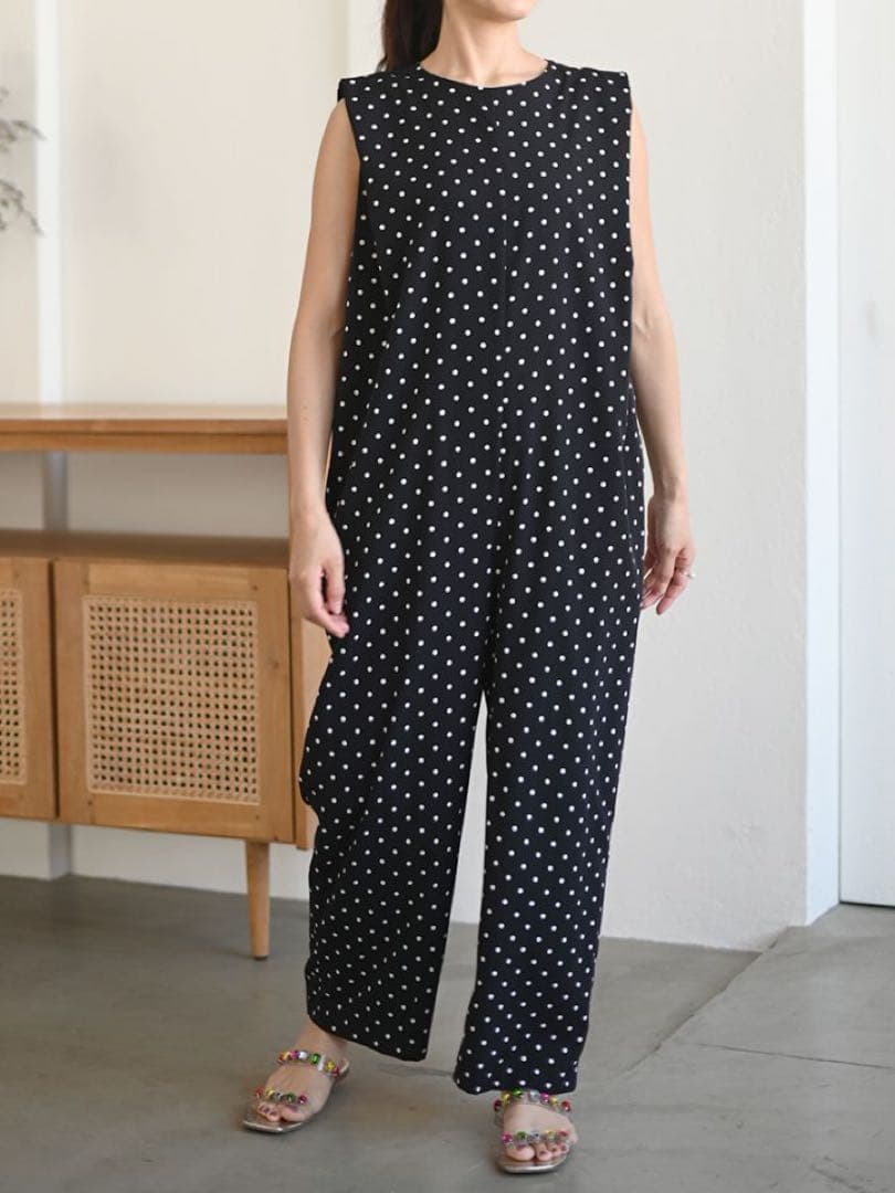 トレフル TREFLE+1 スタイリッシュサロペット ドット 01