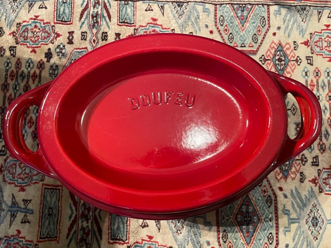 ル・クルーゼ Le Creuset レッド 中型　DOUFEU ヴィンテージ