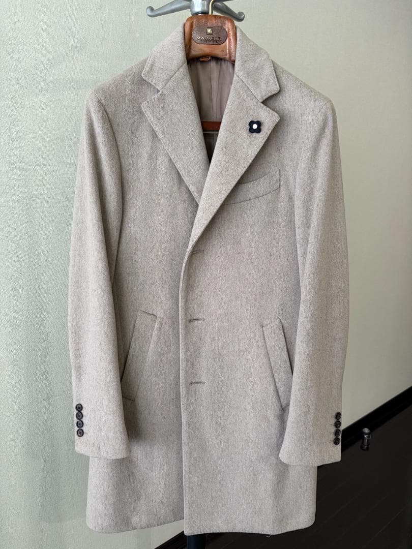 【美品】ラルディーニ／チェスターコート 48 グレージュ
