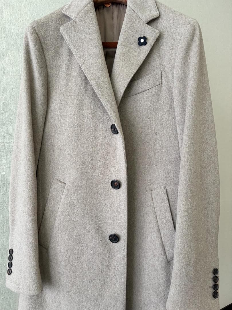 【美品】ラルディーニ／チェスターコート 48 グレージュ