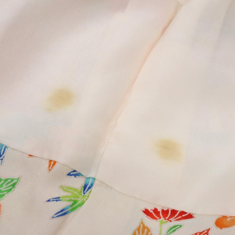 七五三＊女の子　着物単品 三歳 子供 花車模様 白地 正絹 お祝着＊8RS3